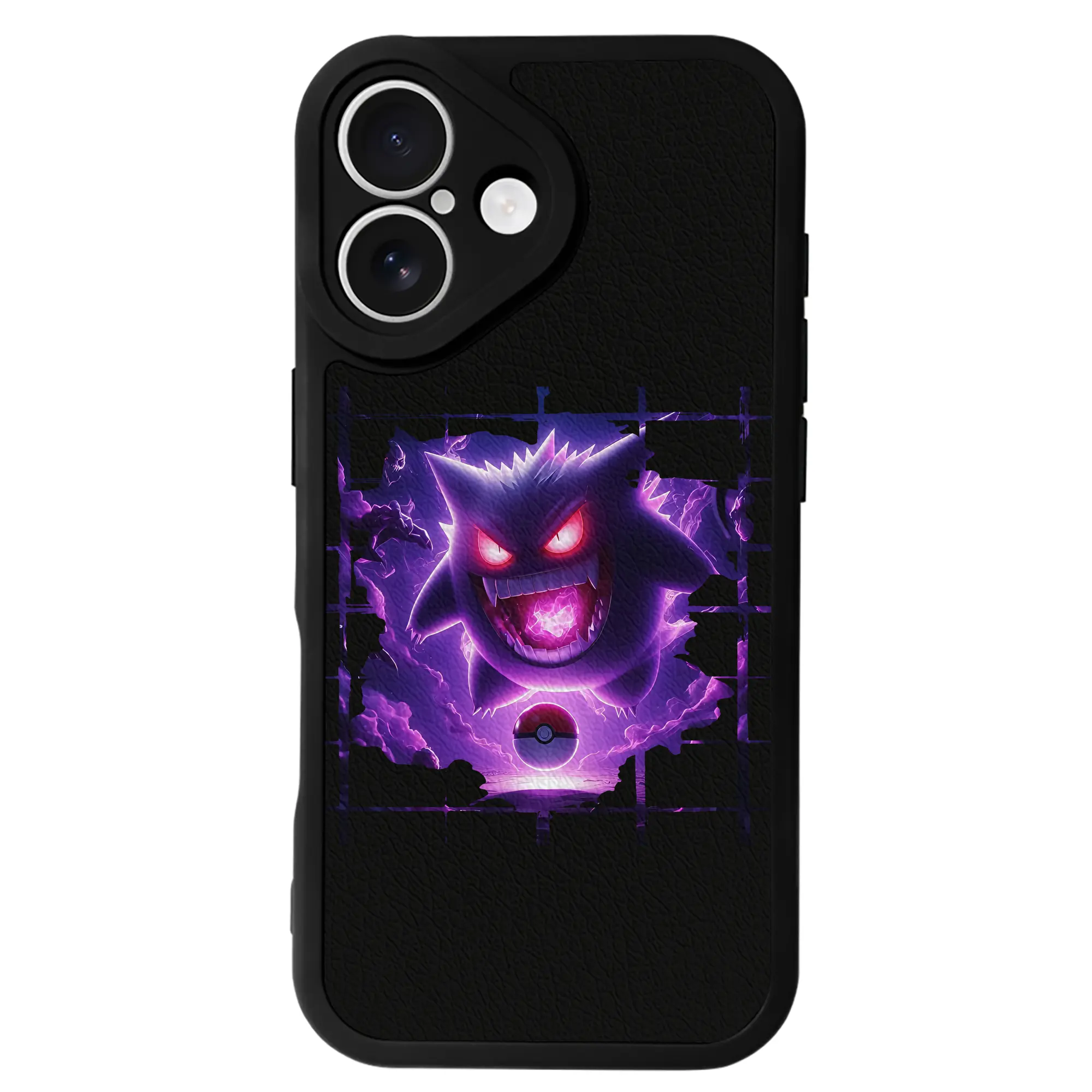 ポケモン グッズ,ゲンガー - IPhone 16シリーズ対応 ・ シリコンスマホケース ・ レザー調 ・ 高精度フィット ・ 耐衝撃 ・ ワイヤレス充電対応 ・ 精密カット